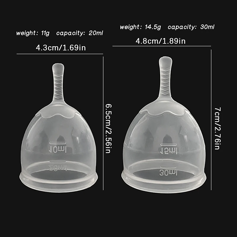 20/30ml transparente Silikon Menstruation tasse medizinische Silikon Menstruation tasse Frau Menstruation Pflege Vaginal Menstruation kollektor