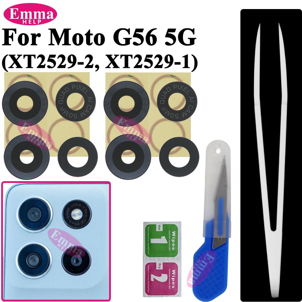 Lente de Vidro da Câmera Traseira Original para Motorola Moto G86 G85 G84 G56 G54, Substituição do Vidro da Câmera Principal com Adesivo e Ferramentas de Reparo