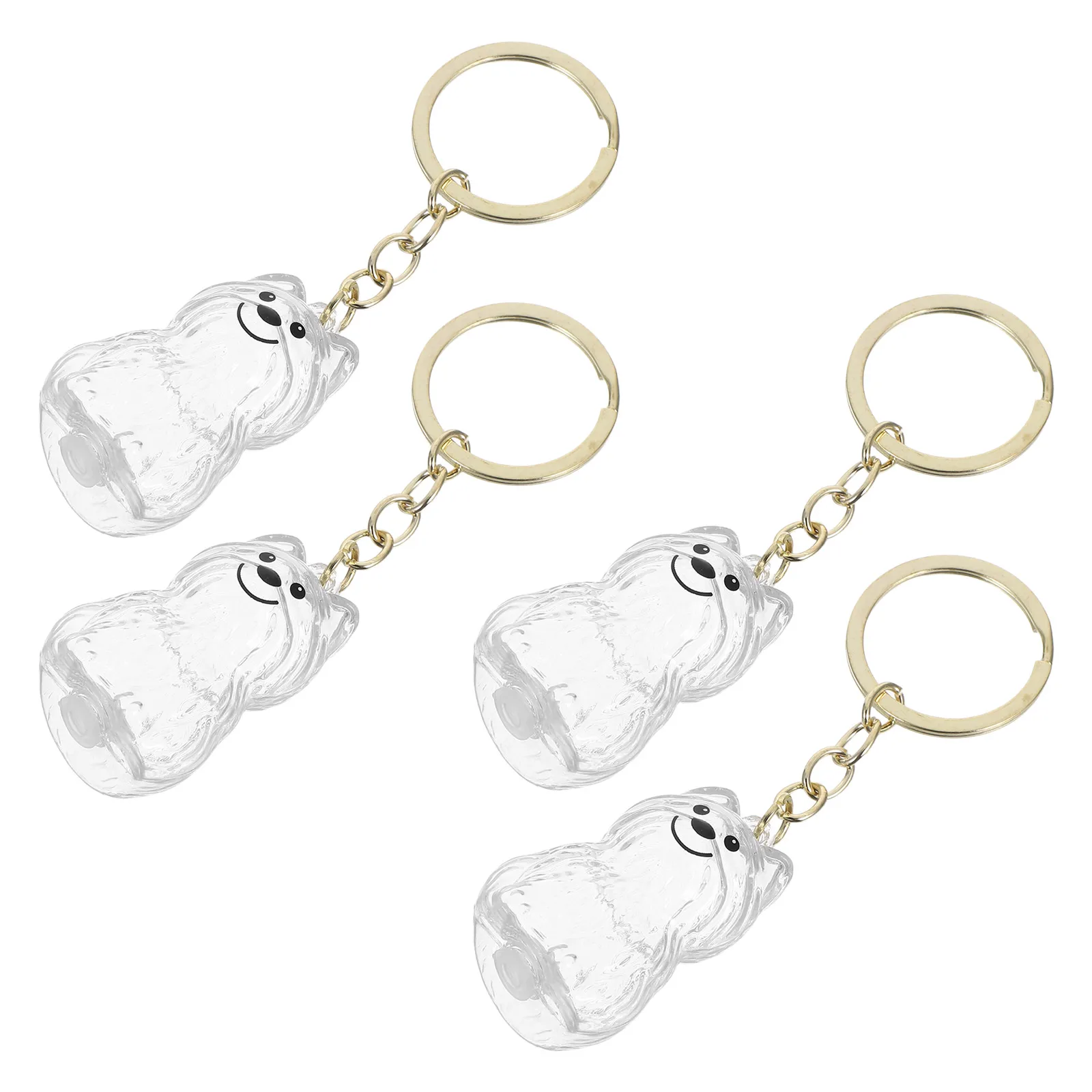 

4pcs Dog Storage Keychain Transparent Hair Memorial Box Lightweight Portable Keepsake For Travel Daily Use Pet Bone Urn Pendant