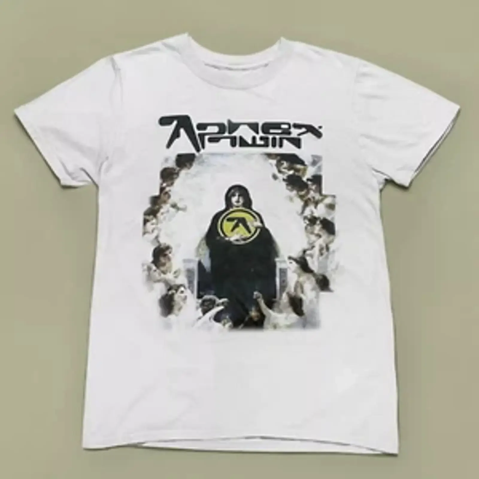 Aphex Twin Band For Fans Full Size S to 5XL White T shirt vintage Washed streetwear Casual Slightly fashion graphic Breathable