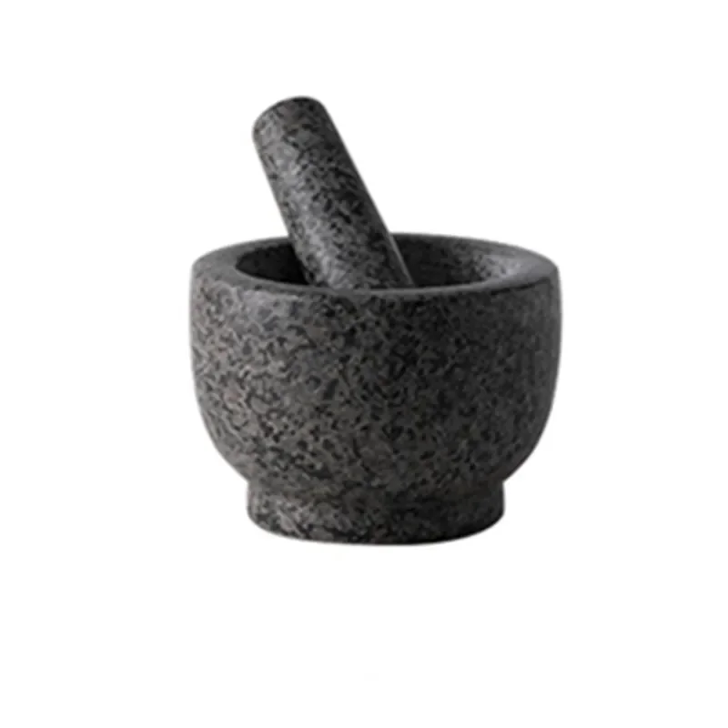 Marble Grinder Chinese Retro Manual Stone Mortar Garlic Masher Household Kitchen Spice Pepper Herbal Food Grinder Kitchen Tool