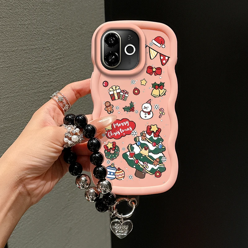 Weihnachtsschneemann, geeignet für POP 9 4G-Hülle, hergestellt aus flexiblem Mode, bietet elegantes und Lanyard-Erlebnis in Spark Go 1