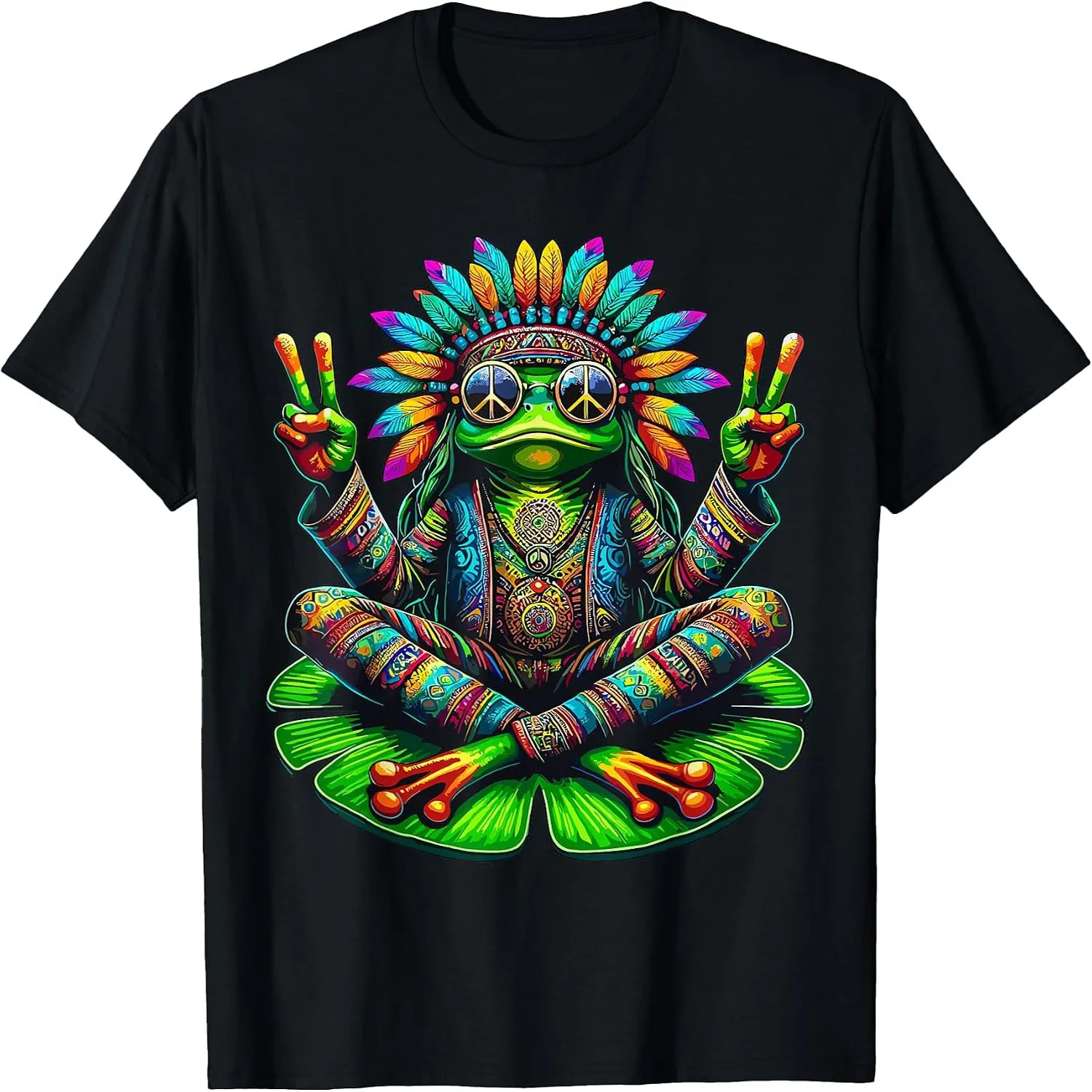Frog Lover Peace Sign Hippie Frog T-Shirt