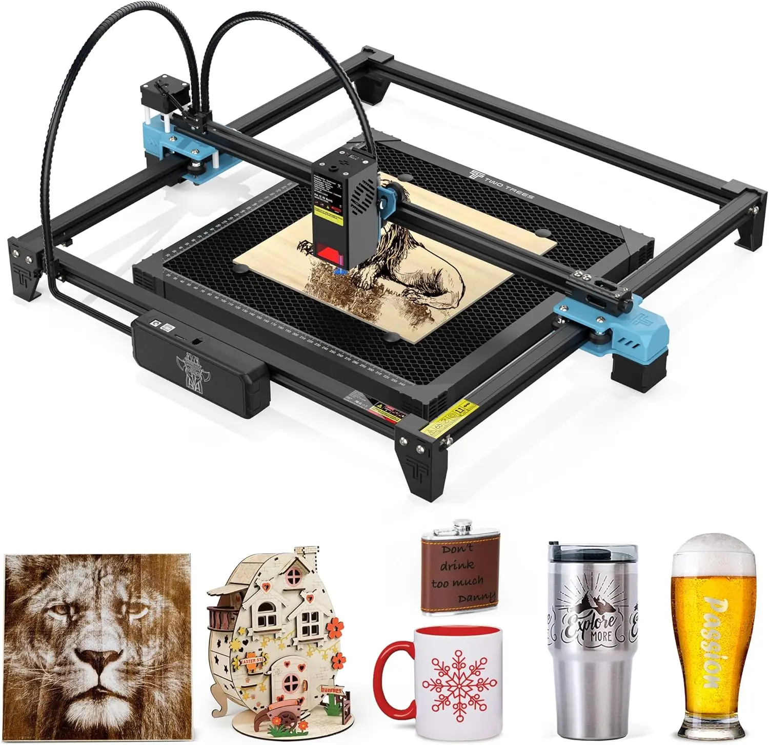 Tts-20 Pro 20000Mw Laser Engraver Machine Laser Cutter Laser Cutting Engraving Tool Engraving Machine For Acrylic Wood Metal