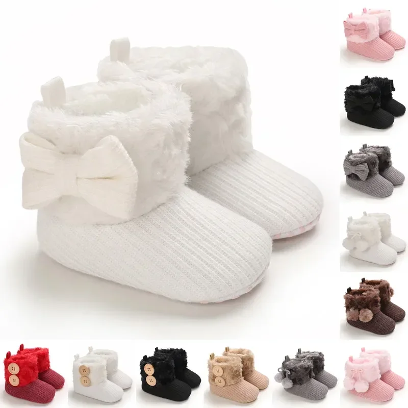 

0-18M Boots For Newborn Baby Girl Snow Boots Winter Thermal Shoes Plush Ankle Boots Winter Baby Boys And Girls Thermal Shoes