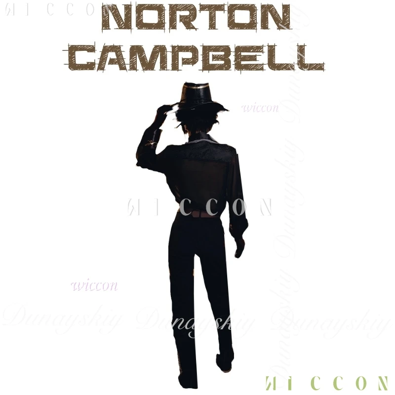 ฮาโลวีน Identity V เกม Prospector Norton Campbell คอสเพลย์เสื้อสีดําวิกผม disfraz One Survivors คอสเพลย์เครื่องแต่งกายชุด