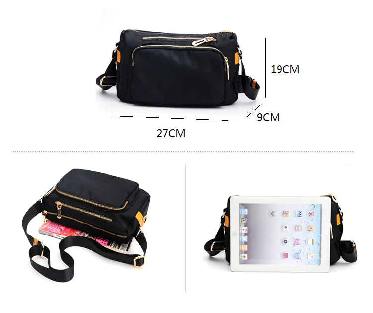 Casual Women messenger bags small Waterproof nylon Shoulder Crossbody bag travel female Handbag bolsa feminina Black Blue Purple