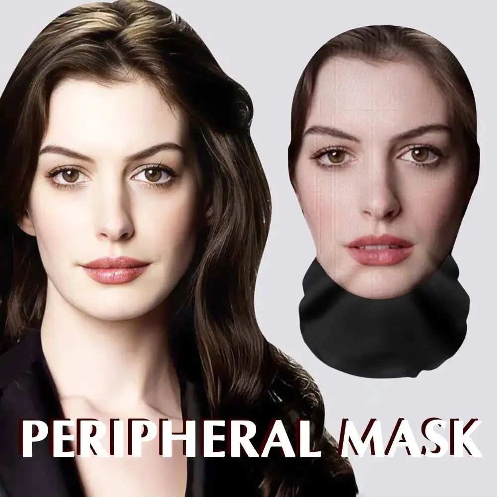 3D Printed Full Face Mask Actress Style, Celebrity Performer Cosplay Mask, Visual Role-Playing Props for Halloween Party