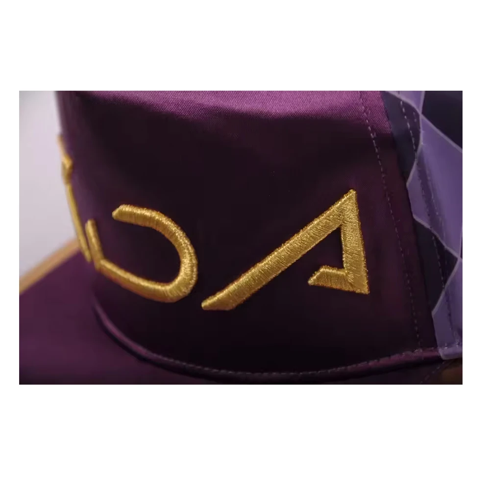 Akali Skullies Stickerei verstellbare Mütze Junge Mädchen Gruppe Hip-Hop Lila Sommermütze Cosplay Kopfbedeckung Prop Halloween Zubehör