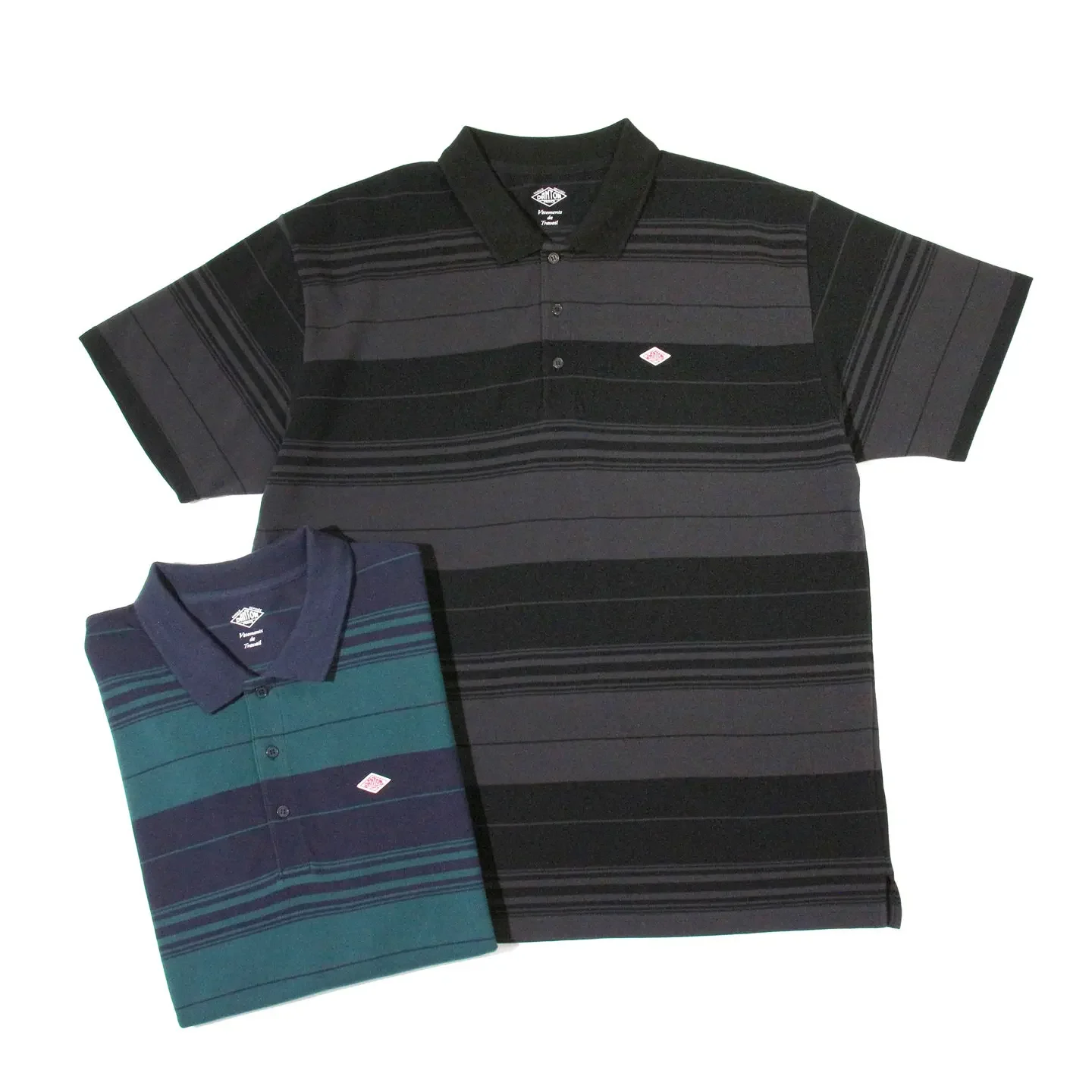 Limited Japanese Vintage Striped Dantan Loose Short Sleeve Polo Shirt