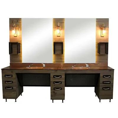 

Wooden Barber's Table With Sink | Elegant Design | Durable Furniture In Barber Store