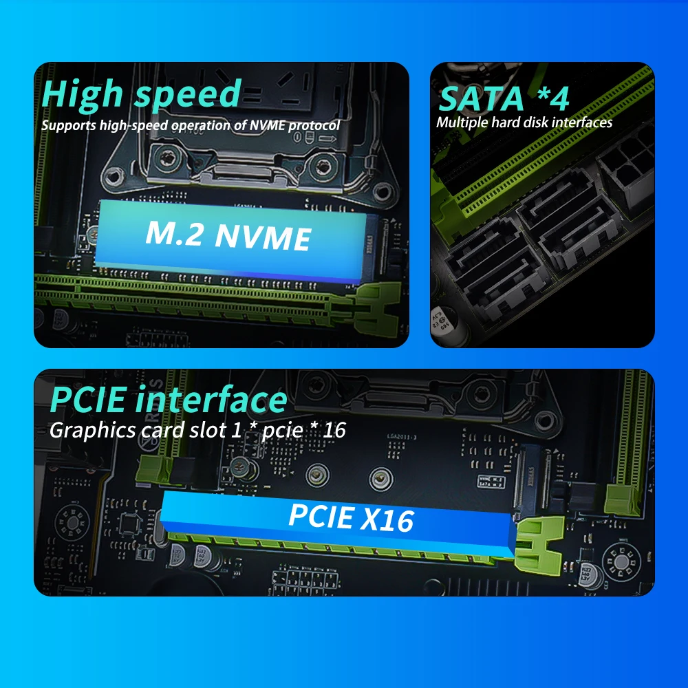 MUCAI X99 P4 Motherboard LGA 2011-3 Supports Intel Xeon Processor Four Channel DDR4 RAM NVME M.2