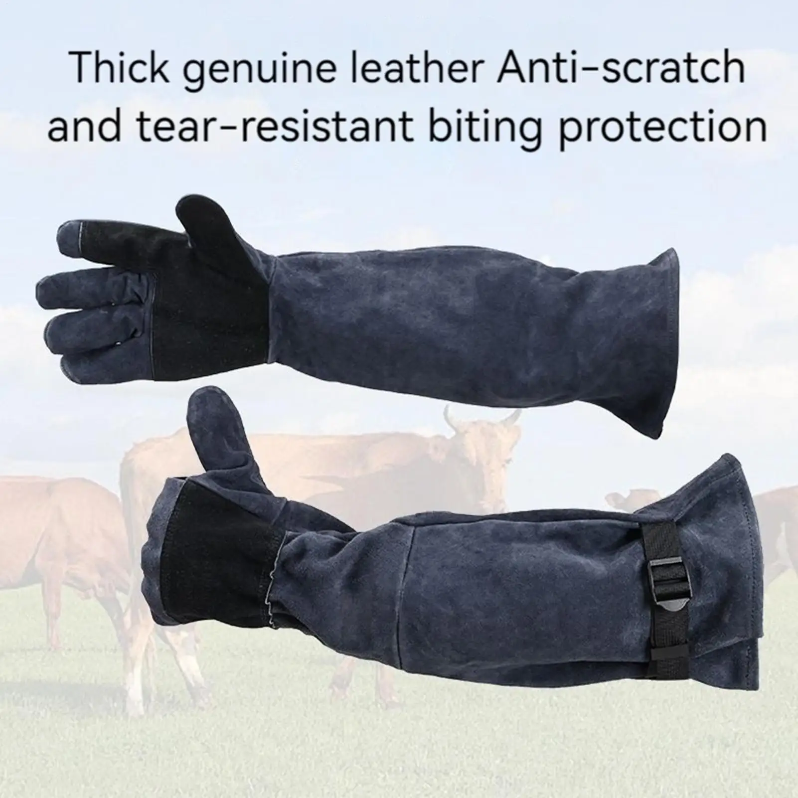動物取り扱い用手袋 噛みつき防止 23.6インチ 多目的ペットグルーミンググローブ 家畜、鳥、犬の捕獲用保護具