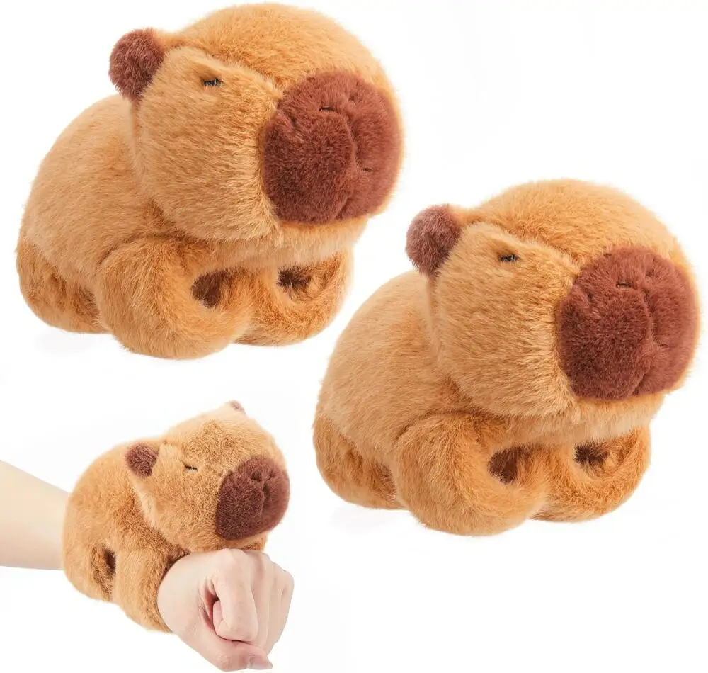 Capybara Slap Bracelet Capybara Clap Circle Toys Kawaii Capybara Huggers Plush Toy Stuffed Animal Wrist Decorations Hand Ring