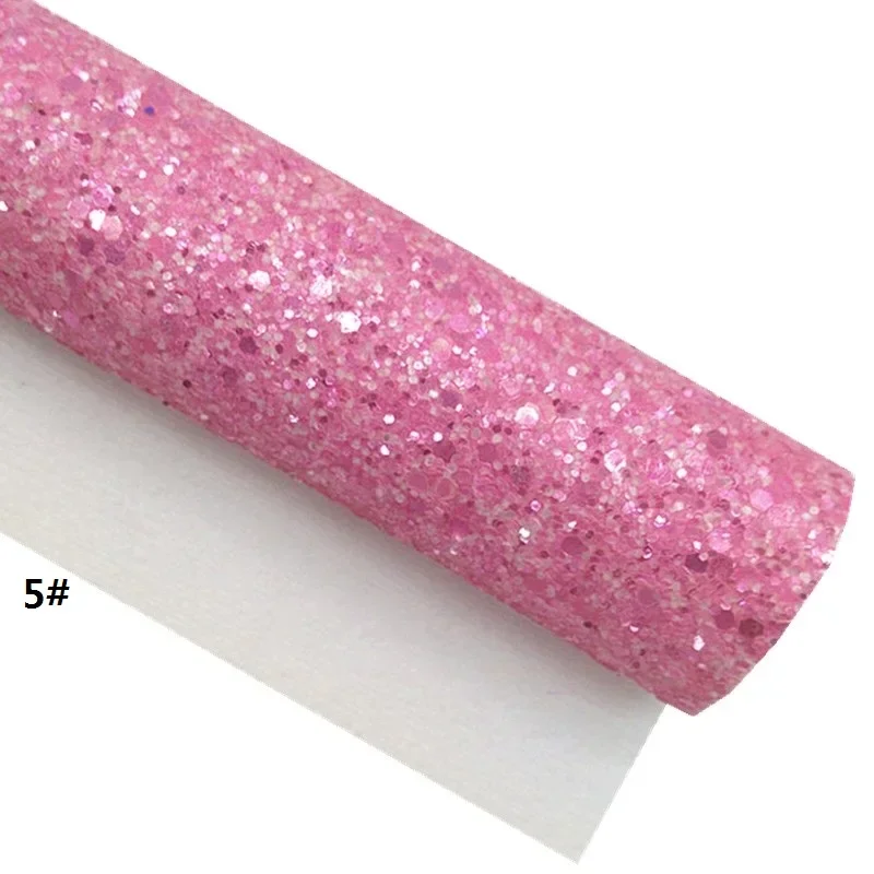 Fogli di pelle glitterata rosa pelle glitterata liscia babbo natale albero di natale puntini fogli artigianali in pelle stampata Mini rotoli W356