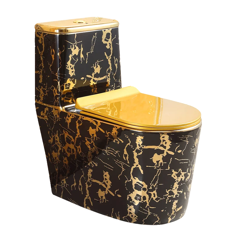 

European creative retro gold toilet, household bathroom super swirl toilet deodorant toilet