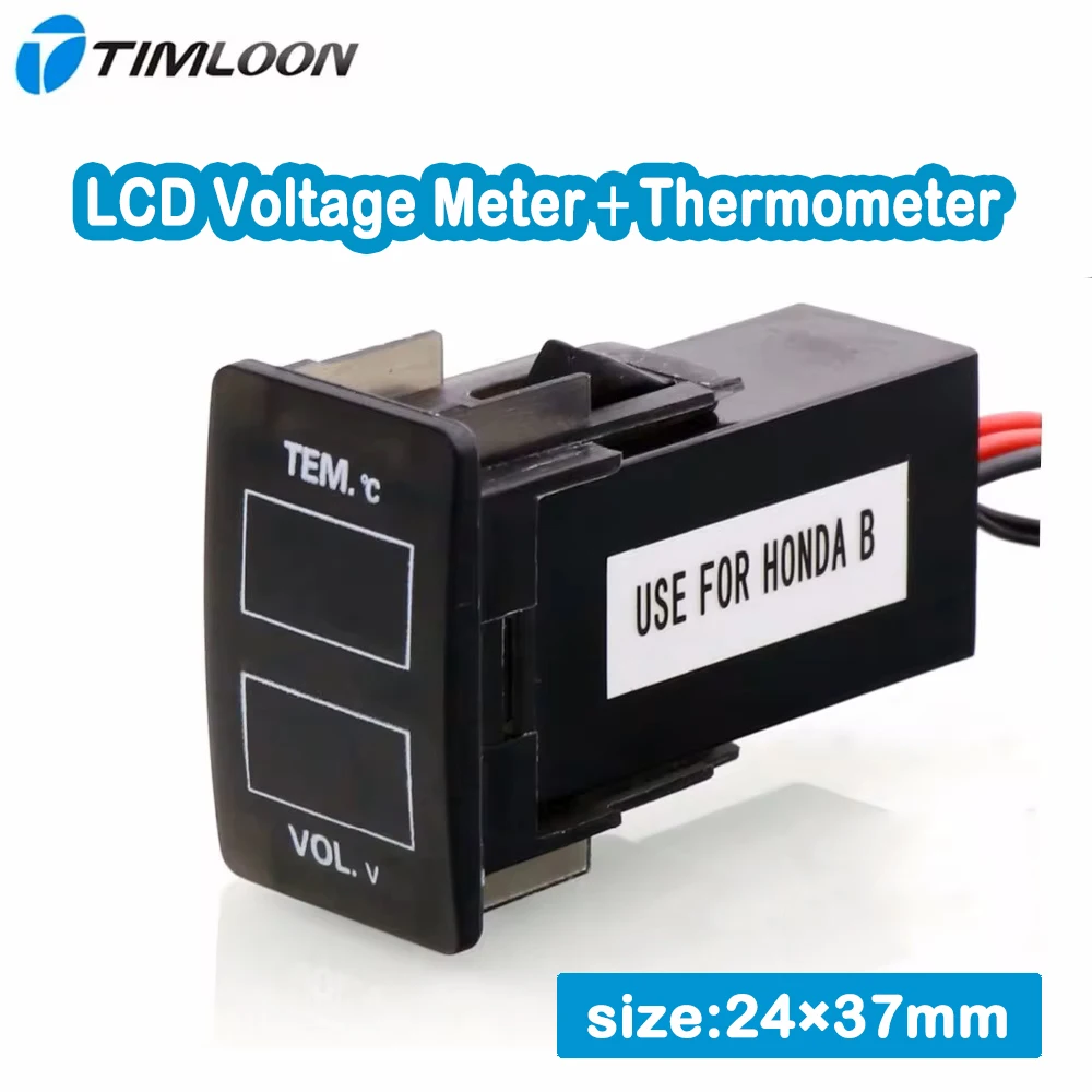 

Автомобильный вольтметр, дисплей температуры внутри/снаружи, монитор батареи для Honda, Civic, Spirior, CRV, Fit Jazz, City
