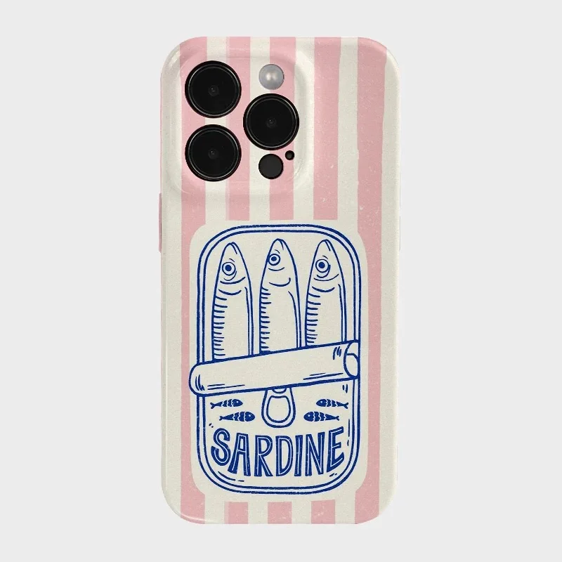 

Red Striped Sardine Phone Case for IPHONE 17 Air 16E 15 PROMAX 14 Plus 13 12 MINI 11 PRO 16Plus XR XS MAX Acrylic Phone Cover