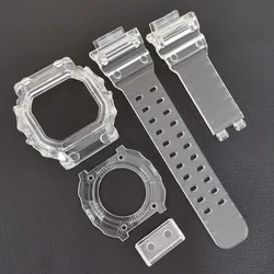 for GX56 Silicone Watchband Replacement Black Rubber Strap Sports Waterproof transparent Band Bezel Watch Band Protective shell