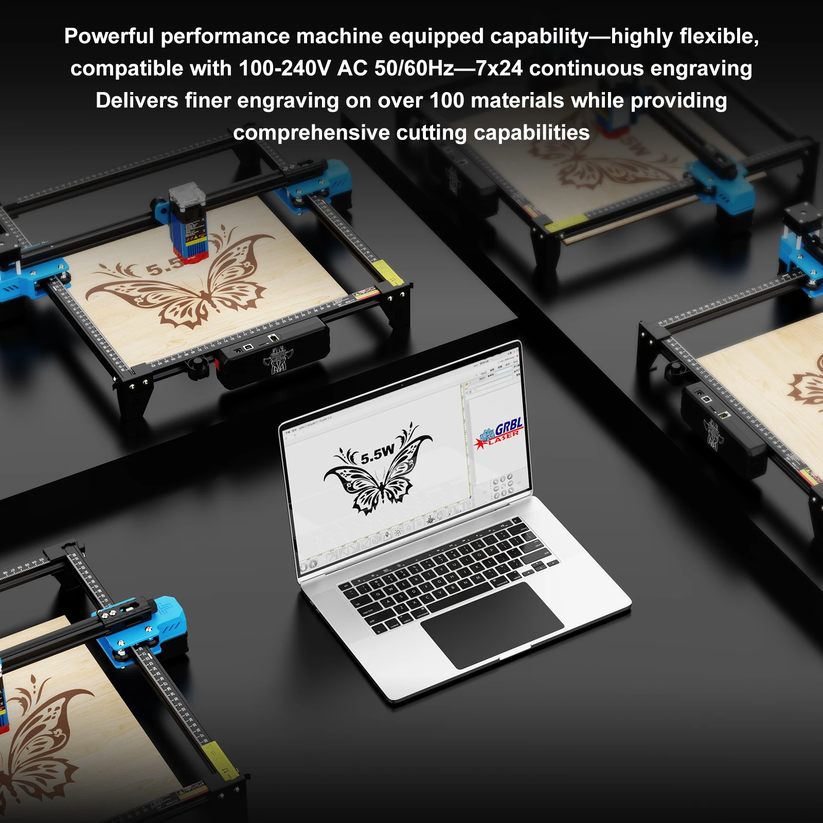 TwoTrees TTS-55 Pro Laser Engraver Offline Control 5/10W Laser Engraving Cutting Machine 445±5nm Blue Light Cnc Machine - view 5