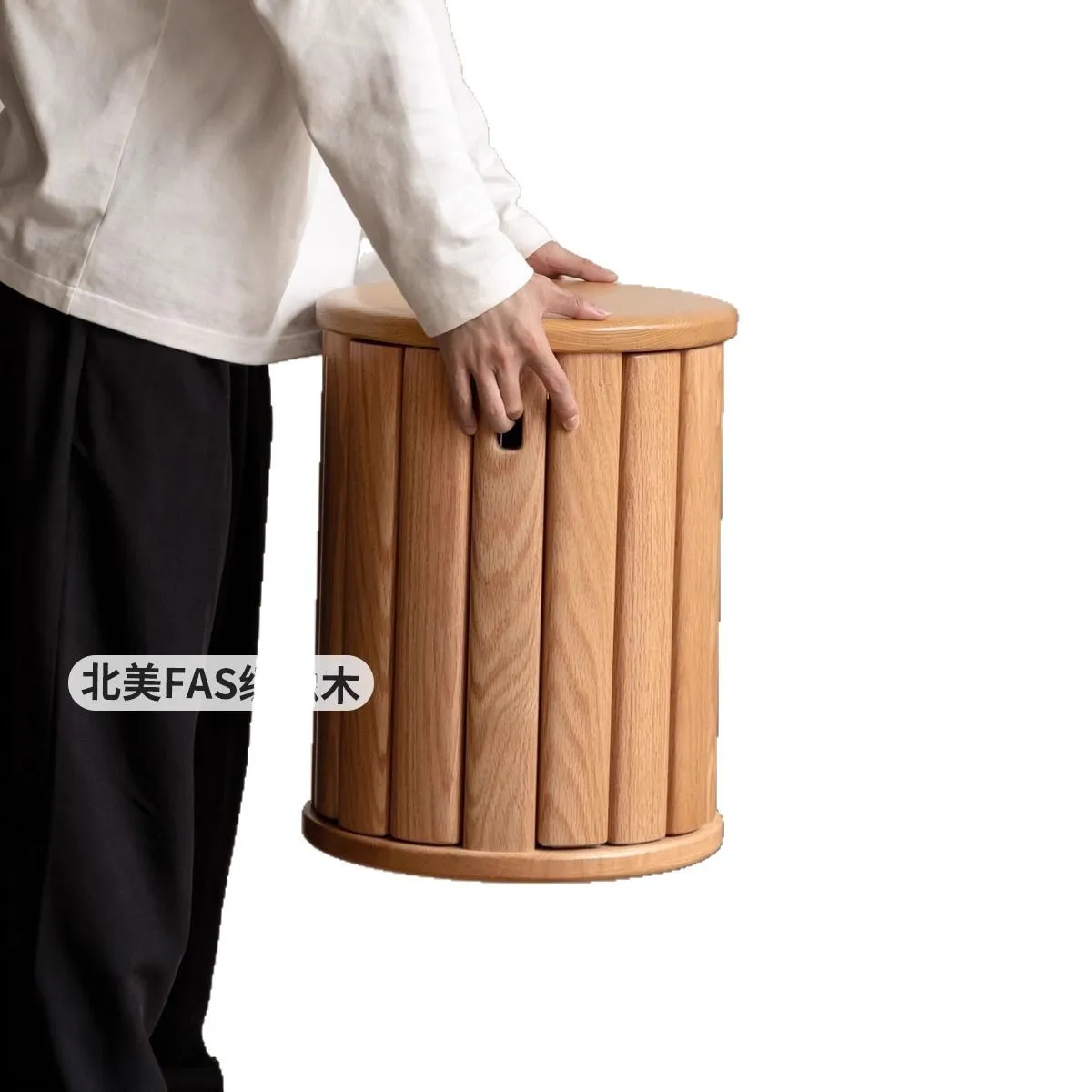 LMM solid wood stacking stool restaurant home stackable music round stool combination