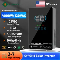 Sumry 4KW 120V Off Grid Solar Inverter 24V 140A 5600W MPPT Charger Pure Sine Wave Home Inverter 6.25 Inch LCD Display 3