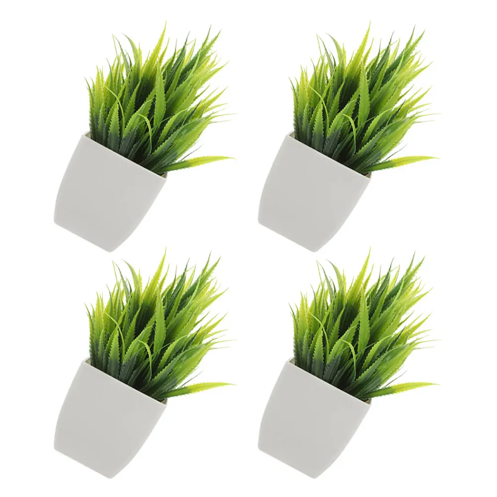 

4 Pcs Plants Artificial Potted Bookshelf Decorations Indoor Bonsie Tree Branch Bathrooms Office