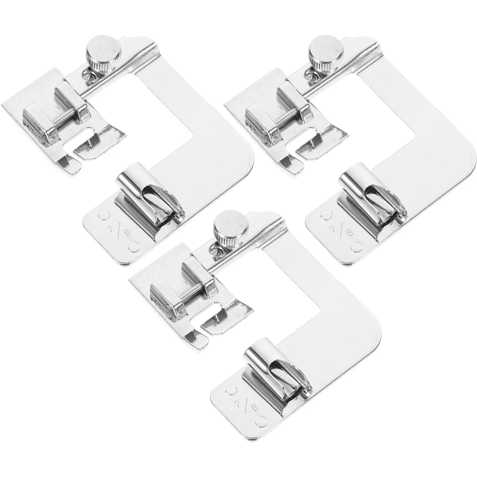 3Pcs Sewing Machine Presser Foot Set Universal Rolled Hem Folding Hemmer Foot for Electric Sewing Machine Stainless