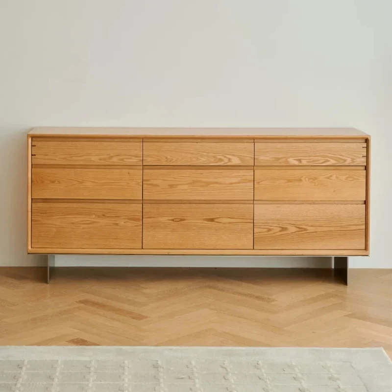 custom.OEM ODM Modern Solid Wood Storage Cabinet Large Capacity Space Saving Sideboard Nordic Style Living Room Furniture Multi-