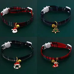 2022 Christmas Holiday Cat Collar Adjustable Neck Strap Puppy Kitten Chihuahua Collars with Pendant Pets Rabbit Necklace