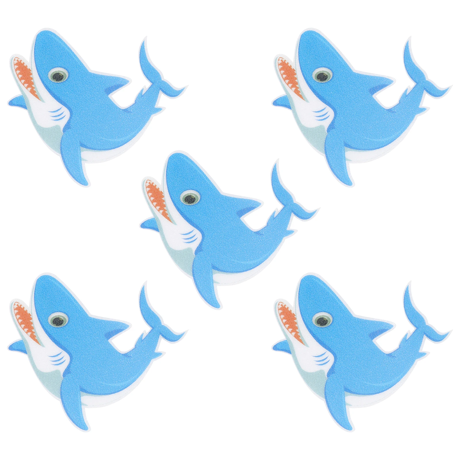 

5 Pcs Non Slip Stickers PEVA Material Blue Shark Bath Tub Decals Kitchen Bathroom Swimming Pool Balcony Corridor Doorway