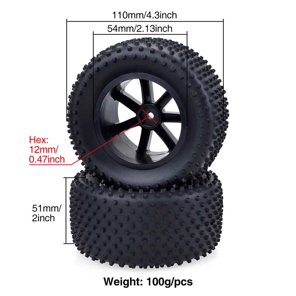 Ruote e pneumatici da deserto ZD Racing RC scala 1/10 esagonale da 12 mm per auto RC Corally Kyosho Ultima