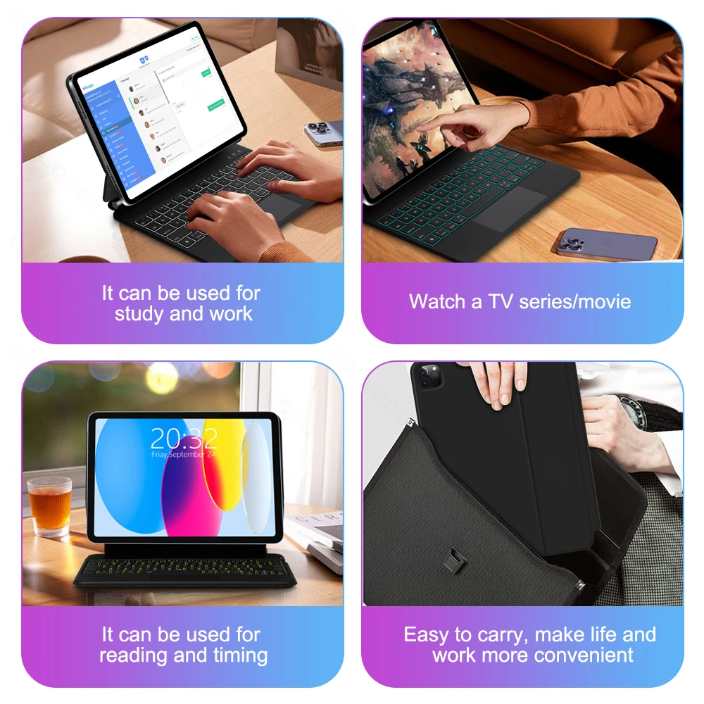 GOOJODOQ Magic Keyboard for iPad 10th 10.9 A16 11th Gen keyboard Case Multi-Touch trackpad with Backlight view 6