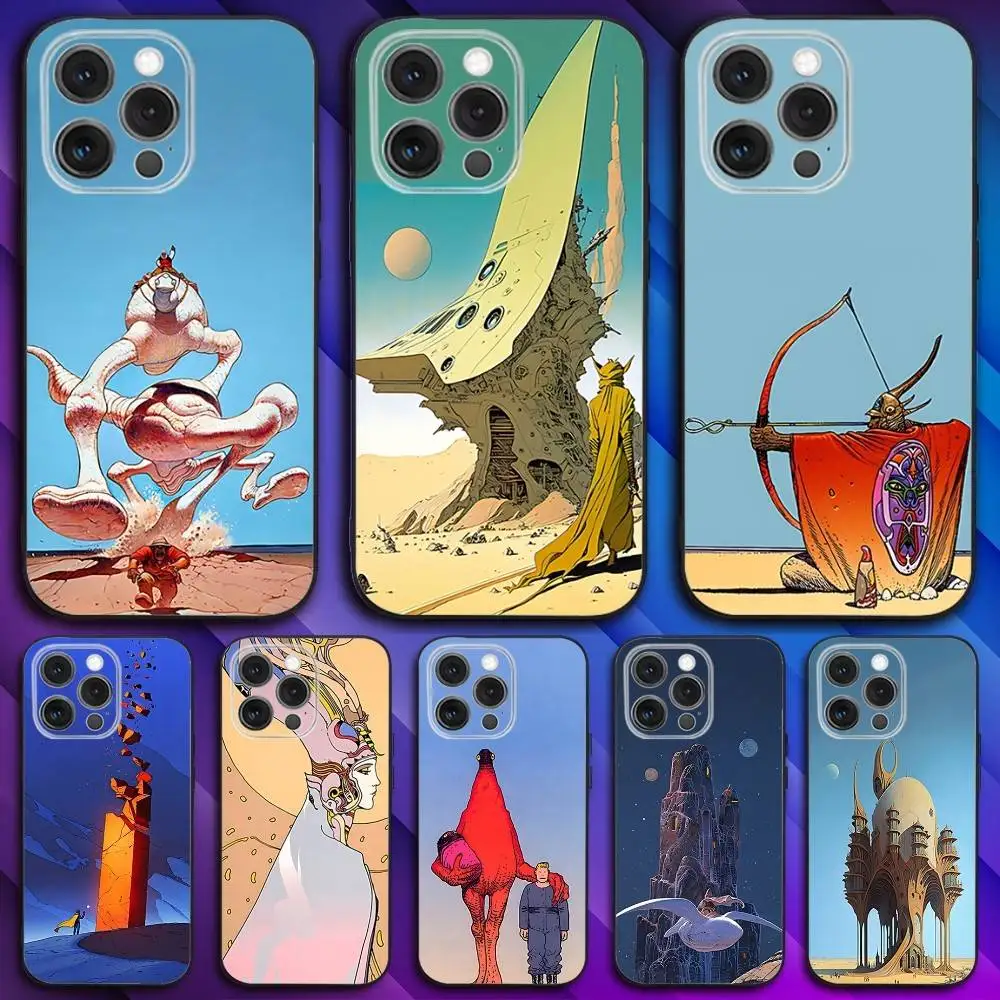 

M-Moebius Art Phone Case For iPhone 16,15,14,13,12,11,Pro,Max,Plus,X,XS,SE4,E,Mini,Soft Black Case