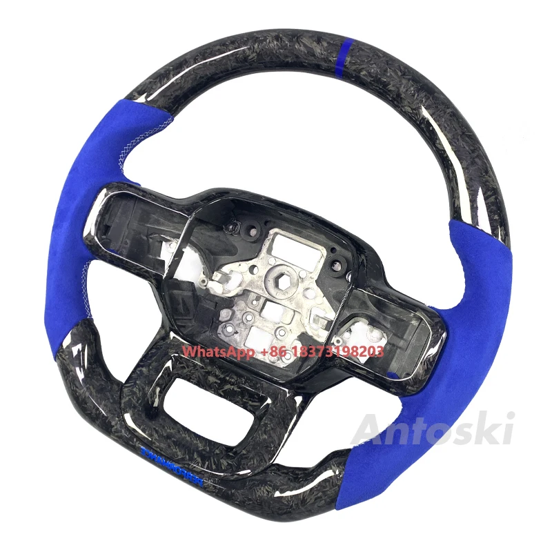 

Customized Car Interior Suede Carbon Fiber Steering Wheel for F150 XLT Raptor F-150 2015-2025 with Smart LED Display