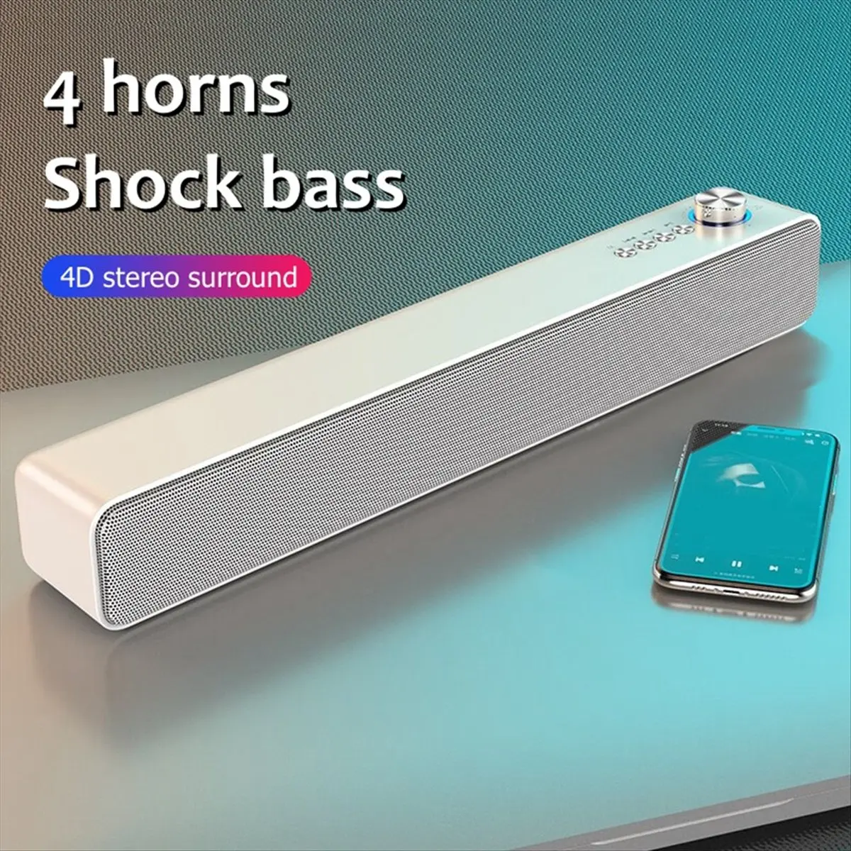 Sound Bar Computer Speakers AUX Wired Wireless Bluetooth Speaker-A plastic Audio Sound Bar