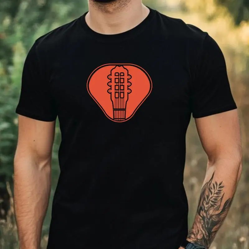 Mens Guitar Gift Pick Motif Cotton T-Shirt Size XS to 5XL-