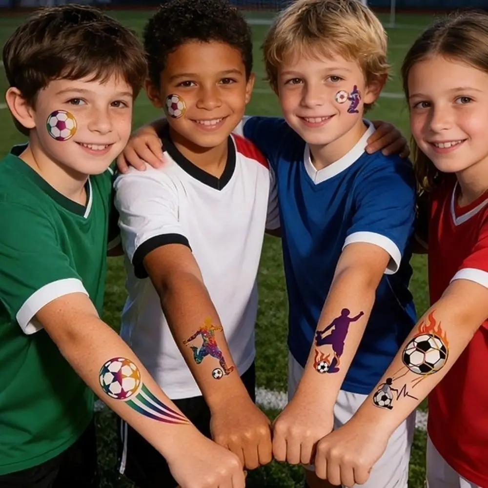 Sports Event Match Football Tattoo Stickers Y2k Spicy Girl Featuring Fun Cartoon Ball Soccer Body Art Sticker Removable