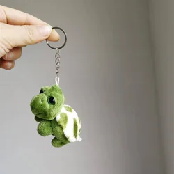 Cute Little Green Turtle Mini Keychain Cartoon Small Dolls Plush Stuffed Toys Soft Animal Figure Pendant Decor For Kid Gift Toys