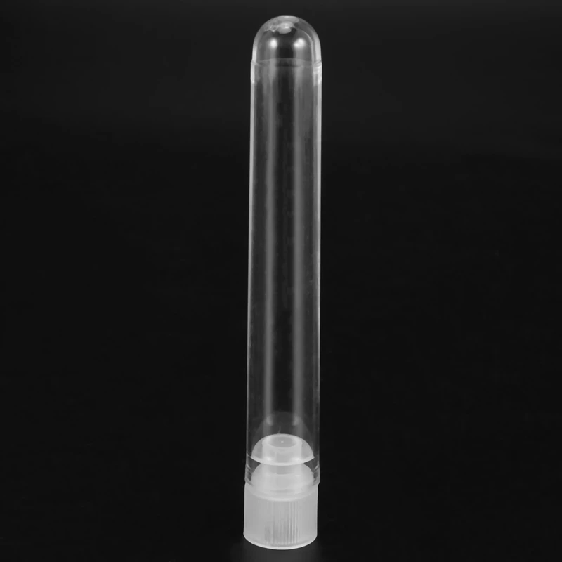 600Pcs Clear Plastic Test Tubes With White Screw Caps Sample Containers Bottles Push Caps 12X75mm