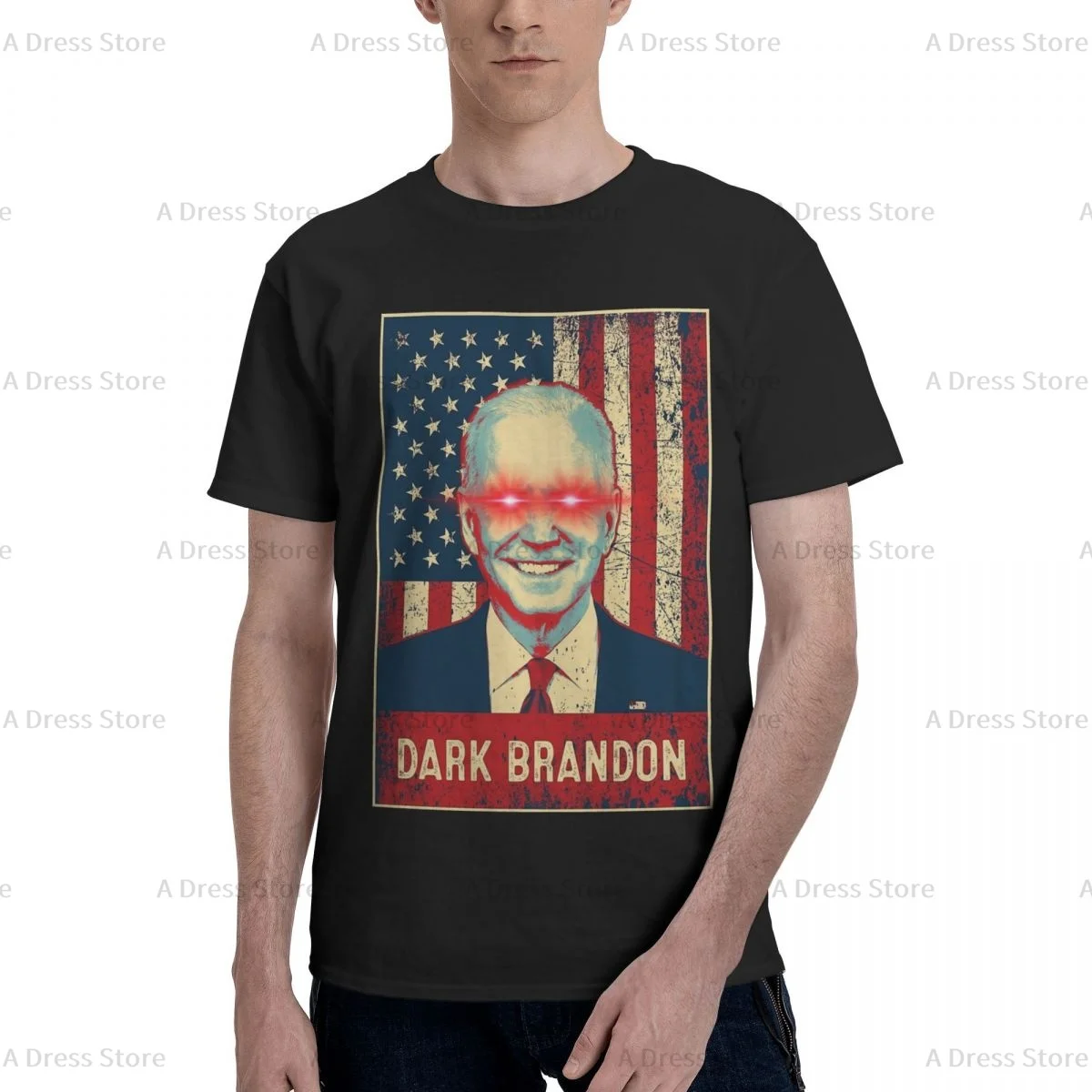 Darkness Biden Dark Brandon 2024 Men's round neck T-shirt,Modern,Oversized print Tee Shirt,Short Sleeve T shirt round Gift