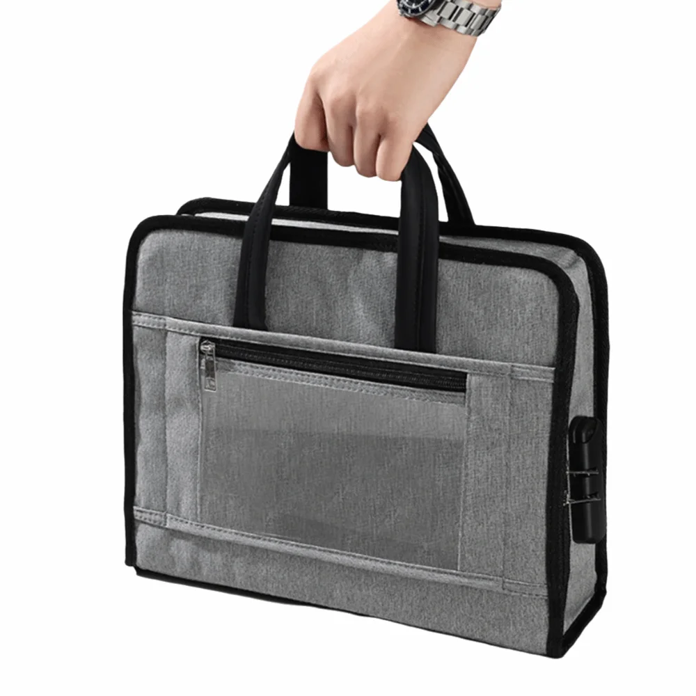 Portable Travel Luggage Bag Practical Large Capacity Stamp Storage Organizer Simple 3 Colors Notebook Briefcase Business Use