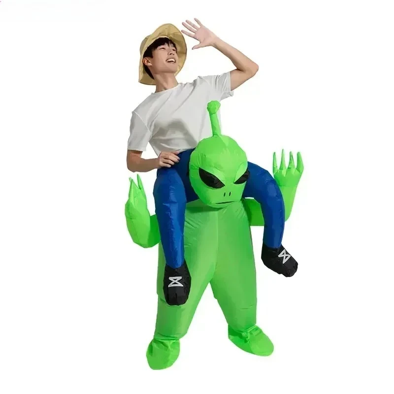 Aufblasbares Kostüm für Erwachsene, Reiten auf Alien, Party, Halloween-Kostüm, Cosplay für Männer und Frauen