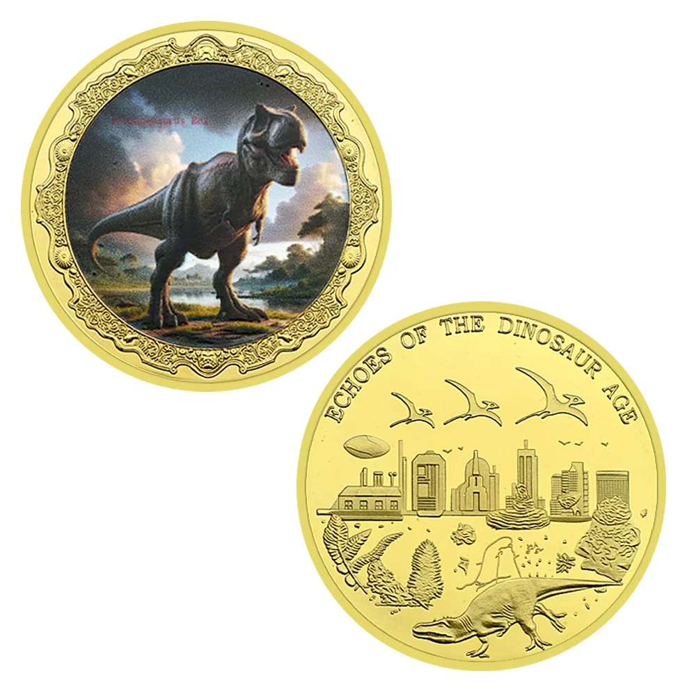 2024 New Dinosaur Challenge Coin Tyrannosaurus Rex pterodattyl Triceratops Metal Medal Collection regalo di festa