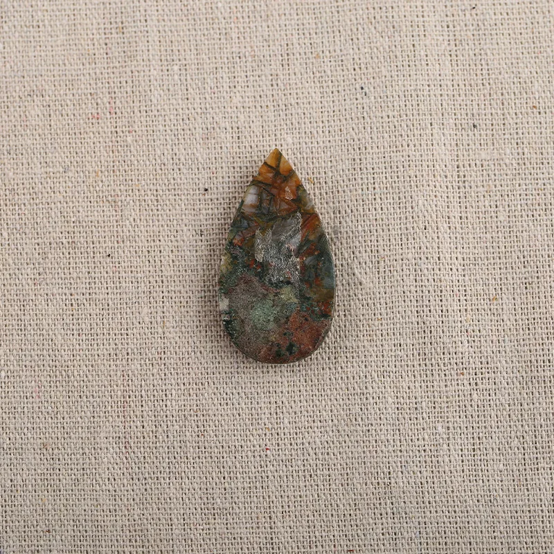 B&F Water Drop  Bamboo Agate Pendant Beads, Handmade Natural stones beads, Polished Stones for jewelry Making Supplies