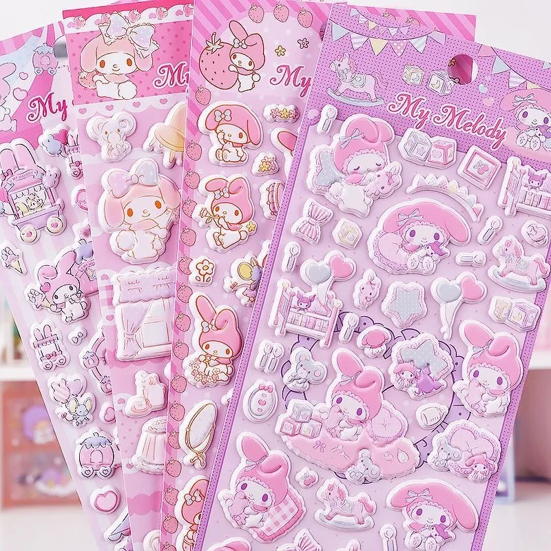 

Sweet Sanrio My Melody Anime Kawaii Diy Children Stickers Cute Cartoon Princess Notebook Decorative Patch Gifts for Kids