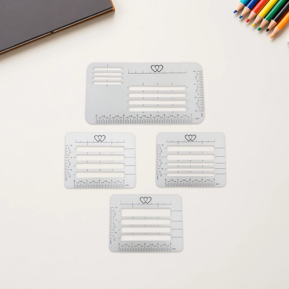 دليل عناوين المغلف استنسل خط تباعد بلاستيكي قوالب مسطرة كتابة الحروف بطاقات الدعوات سكرابوكينغ