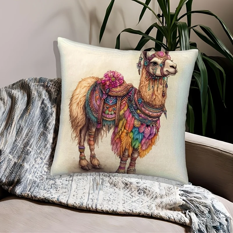 Boho Macaw Style Alpaca Pillow Cover Cushion Throw Pillow for Boho Chic Decor Home Accent