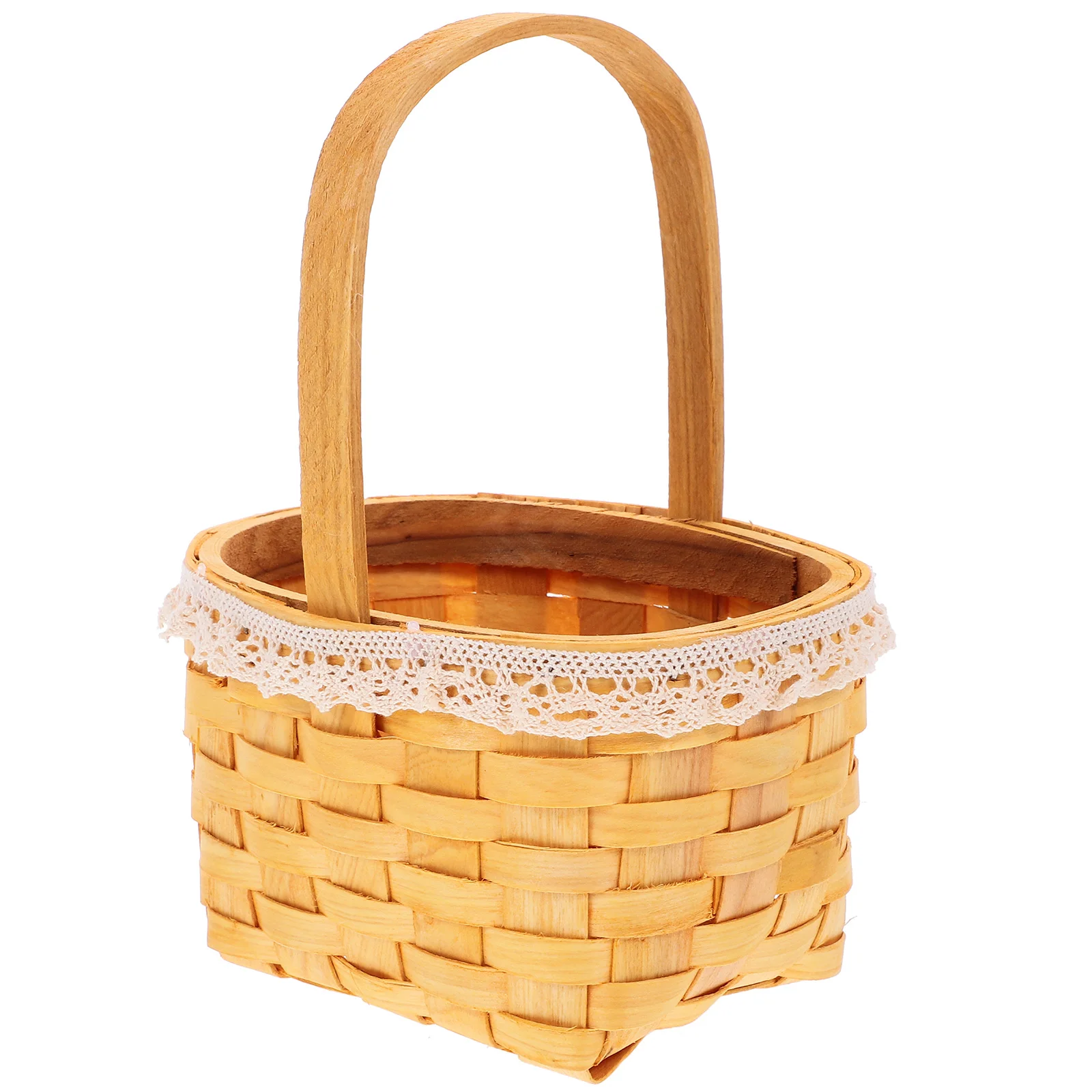 

Mini Woven Flower Basket 4 Inch Pots Plants Decorative H made Wooden Crafts Storage Wedding Rural Home Baskets