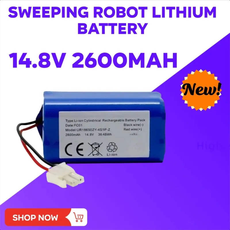 

Upgrade 14.8V 2600mah Lithium Battery for ILIFE A4 A4s V7 A6 V7s Plus Robot Vacuum Cleaner 4S 1P Full Capacity